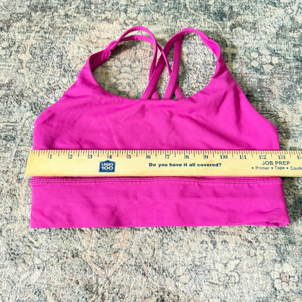 Lululemon Energy Longline Bra Bright Pink Raspberry size 8 W2AV0S - Picture 6 of 6